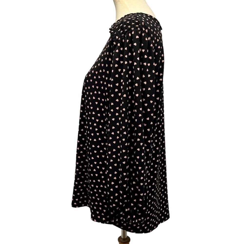 Adrianna Papell Black Heart Print Long Sleeve Top Women’s XL - Picture 6 of 13